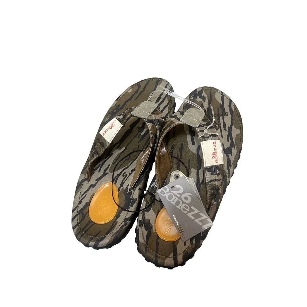 26 Bonezzz Chillzzz Men 10 Camo New Mossy Oak Bottomland ZZZ-Gel Sandals